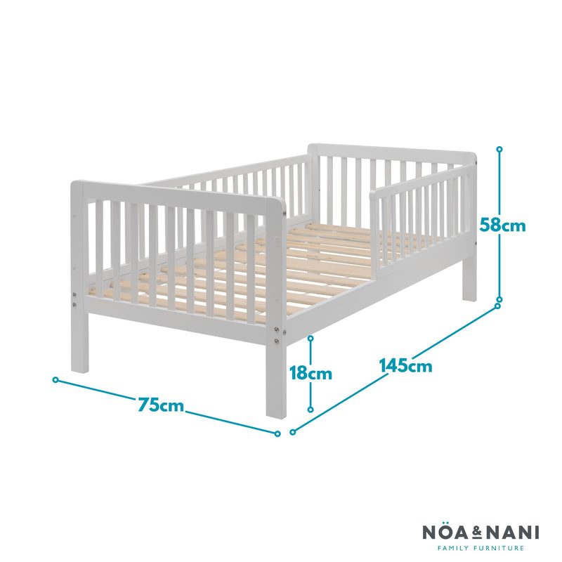 Leonora Toddler Bed with Pull-Out Trundle in White