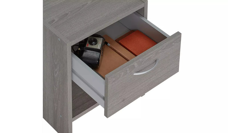 Seville 1 Drawer Bedside Table - Grey Oak Effect 18092663 (OpenBox- See T's & C's for details)