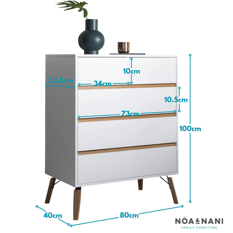 Otto Chest of Drawers 3+2 Drawer in Classic White