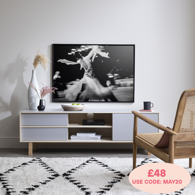 Järstorp TV Unit in Grey & Oak Finish