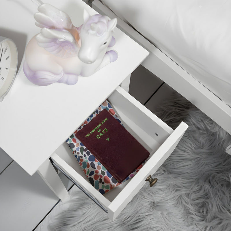 Asora Bedside 2 Drawer Cabinet Nightstand in Classic White