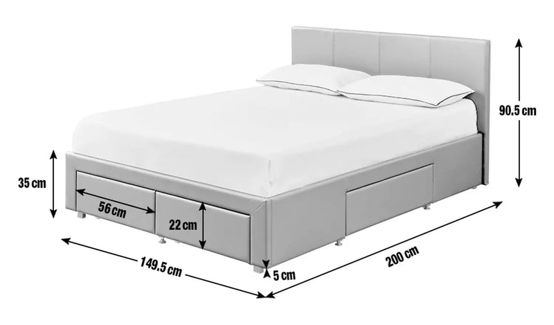 Lavendon 4 Drawer Double Bed Frame - Black 19444296 (OpenBox- See T's & C's for details)