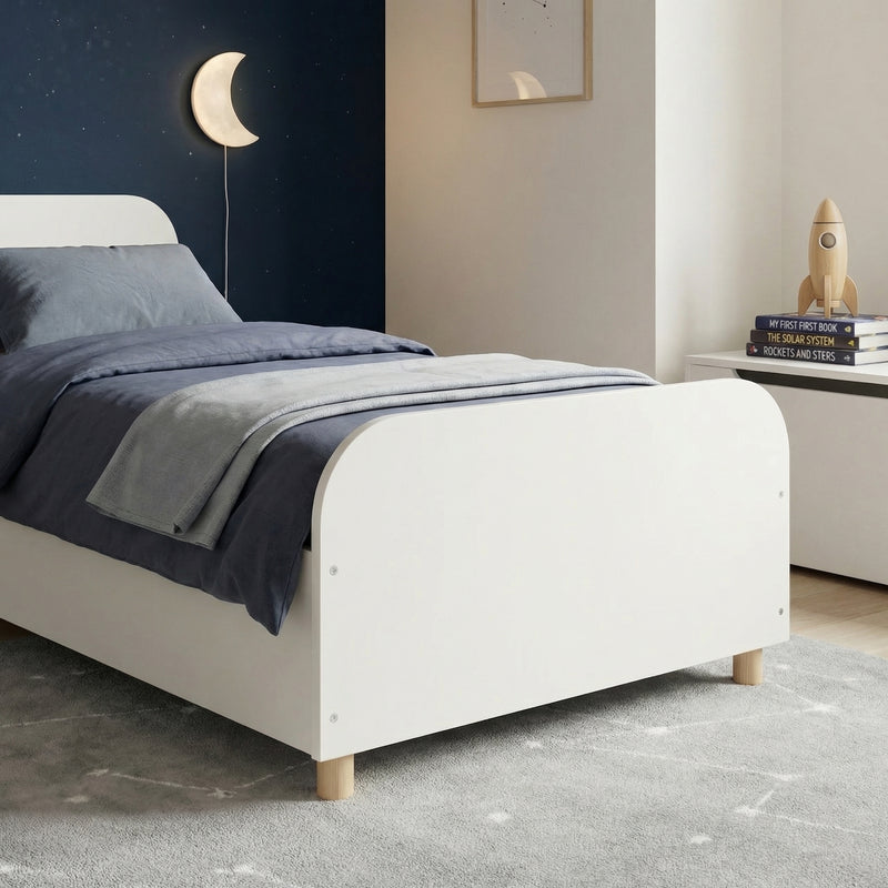 Agnes Single Gas Lift Ottoman Bed with Storage in White