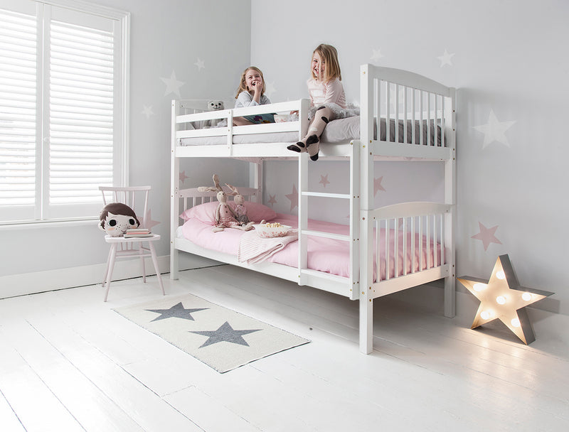 Brighton Bunk Bed with Asana Pull out Trundle in Classic White