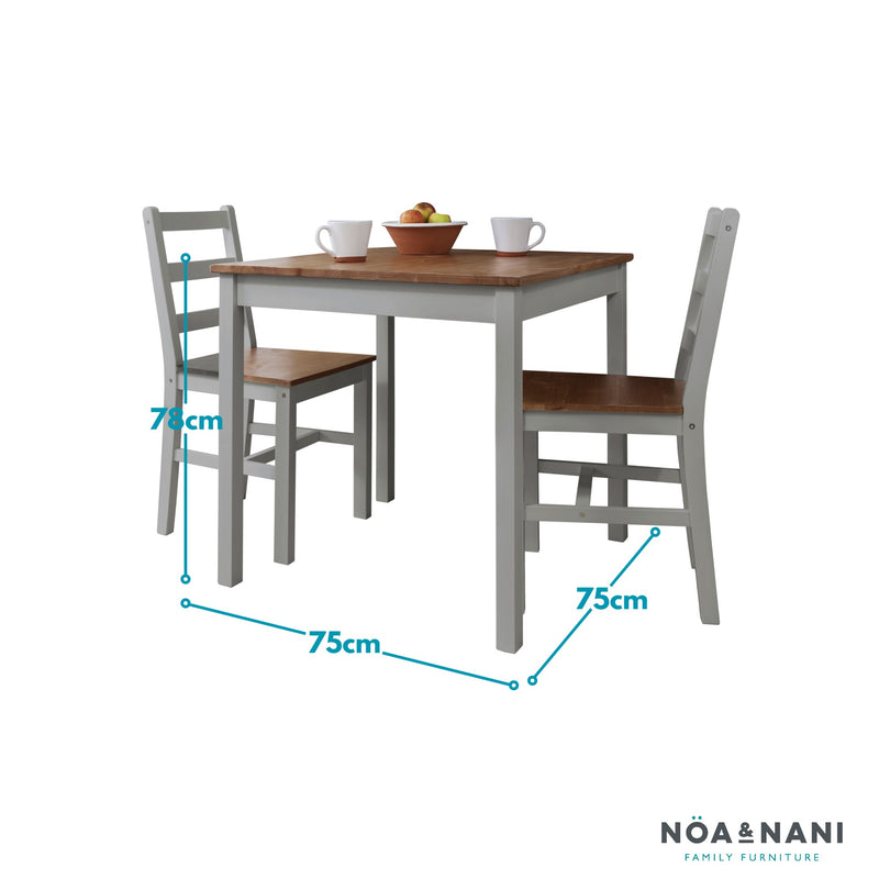 Annika Bistro Table in Grey and Natural Pine