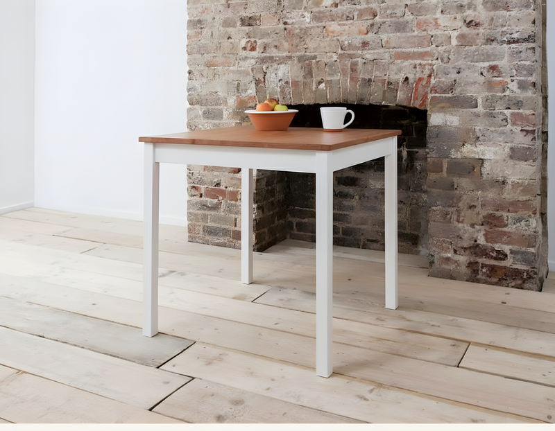Annika Bistro Table in White and Natural Pine