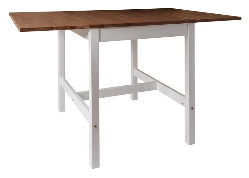 Annika Dropleaf Dining Table in Classic White & Natural Pine