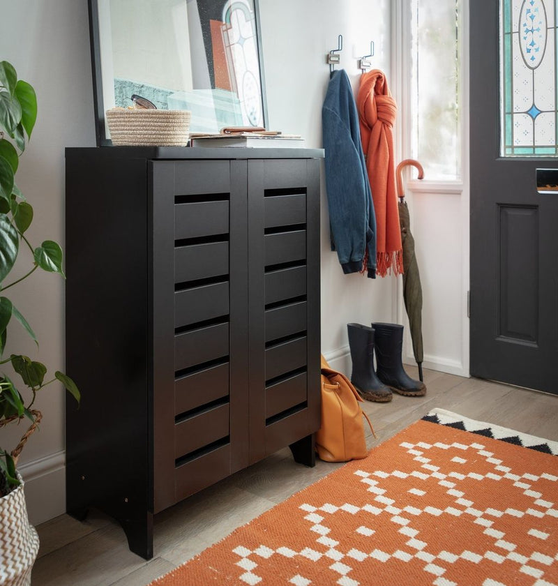 Slatted Shoe Cabinet - Black 14707938 (Open Box- See T's & C's for details)