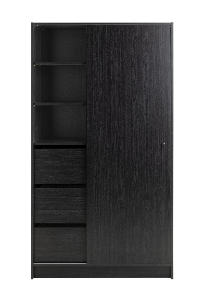 Malibu 1 Door Sliding Wardrobe - Black 13638802 (Open Box- See T's & C's for details)