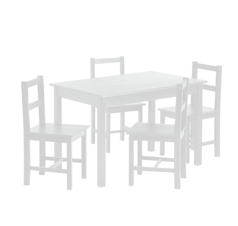 Raye Solid Wood 4 Seater Dining Table with 4 Chairs- Natural 12015859 (Open Box- See T's & C's for details)