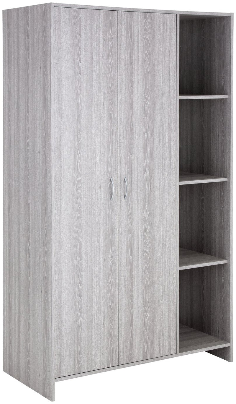 Seville 2 Door Open Shelf Wardrobe - Grey Oak Effect 17930991 (Open Box- See T's & C's for details)