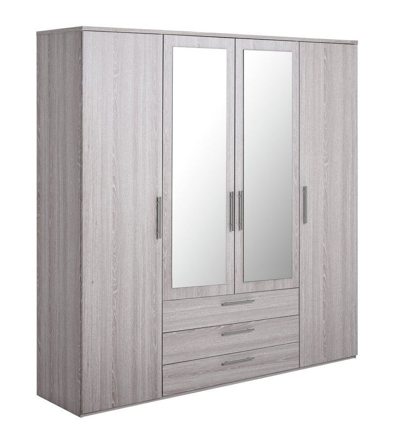 4 Door 3 Drawer Wardrobe - Grey 17560419 (OpenBox- See T's & C's for details)