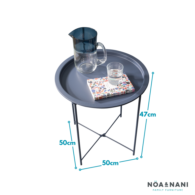 Outdoor Bistro Garden Tray Table in Dark Blue