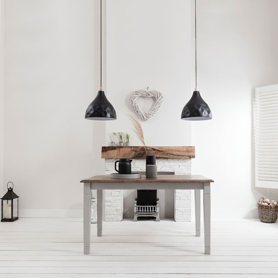 Dining Table Large 140cm Seats 4 to 6 Dark Pine