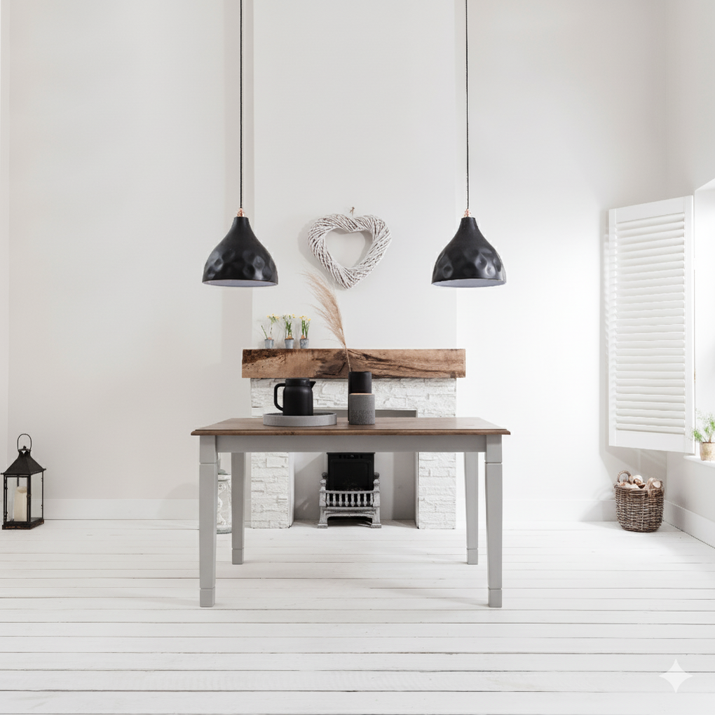 Dining Table Large 140cm Seats 4 to 6 in Dark Pine