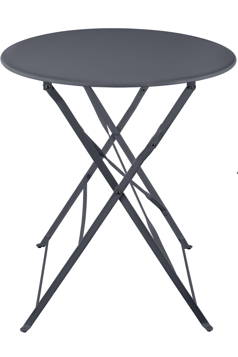 Lucerne Bistro Table & 2 Folding Chairs in Carbon