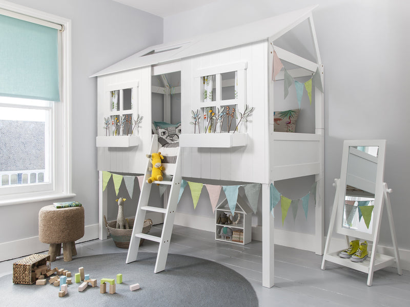 Window & Flower Trough Accessory for Treehouse Bed in White