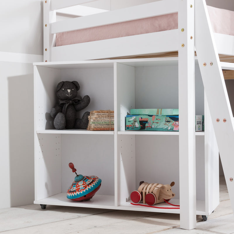 Cube Shelving Unit for Cabin Bed in Solid White