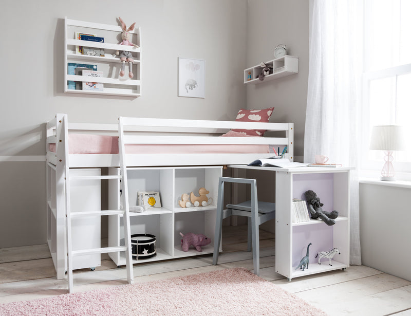 Cube Shelving Unit for Cabin Bed in Solid White