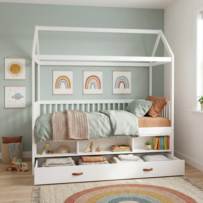 Lottie Bo Peep House Day Bed with Pull-Out Trundle in Classic White