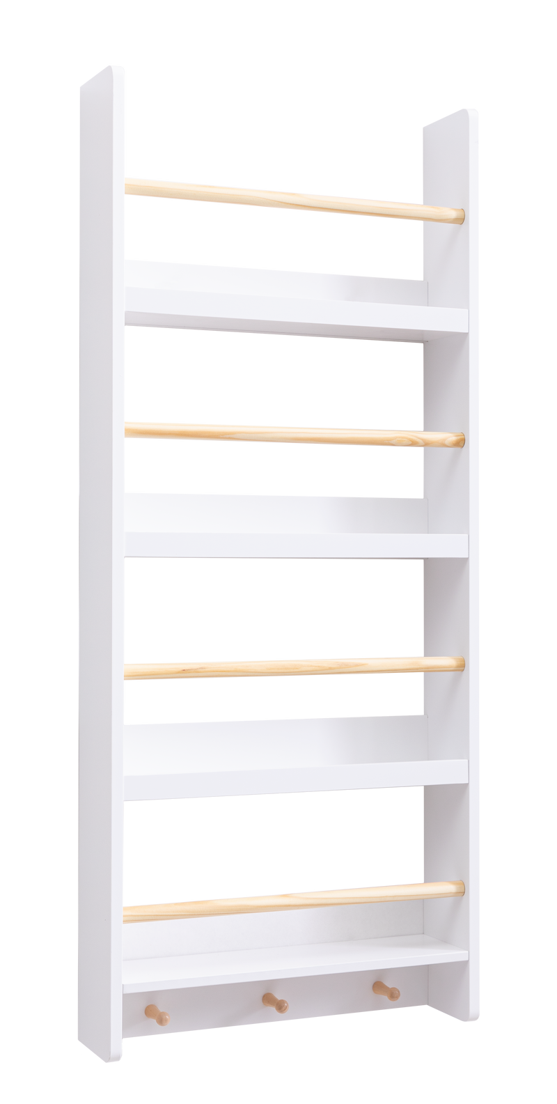 Elene Display 3 Tier Shelf Bookcase Wall Mounted & Coathook