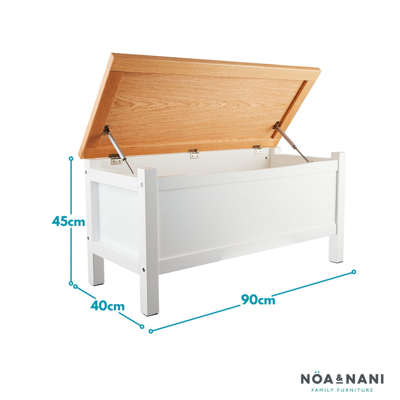 Erla Blanket Storage Chest in Classic White & Oak