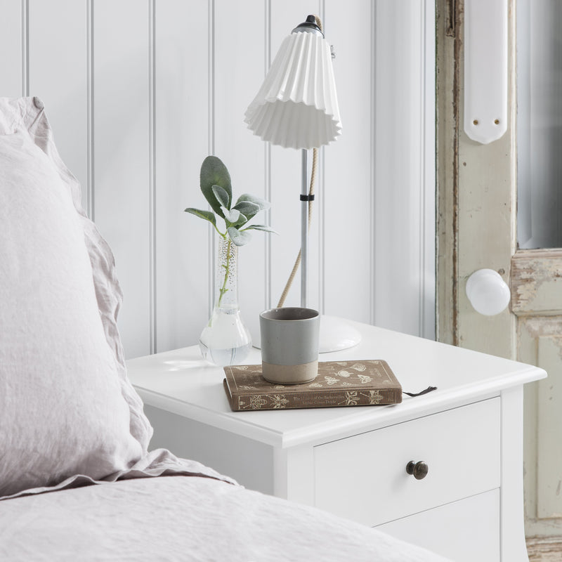 Camille Side Table Chest 2 Drawer in Classic White