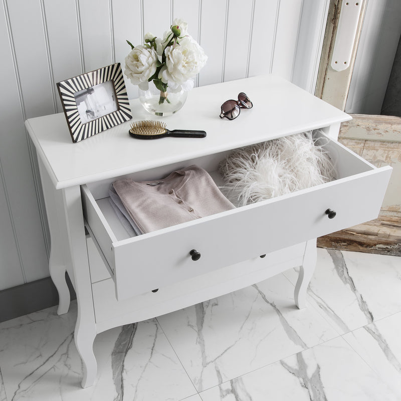 Camille Chest of Drawers 3 Drawer in Classic White