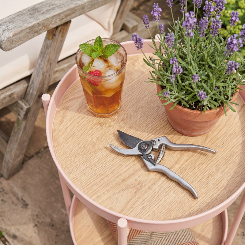 Solna Garden Patio Occasional Side Table in Blush Pink