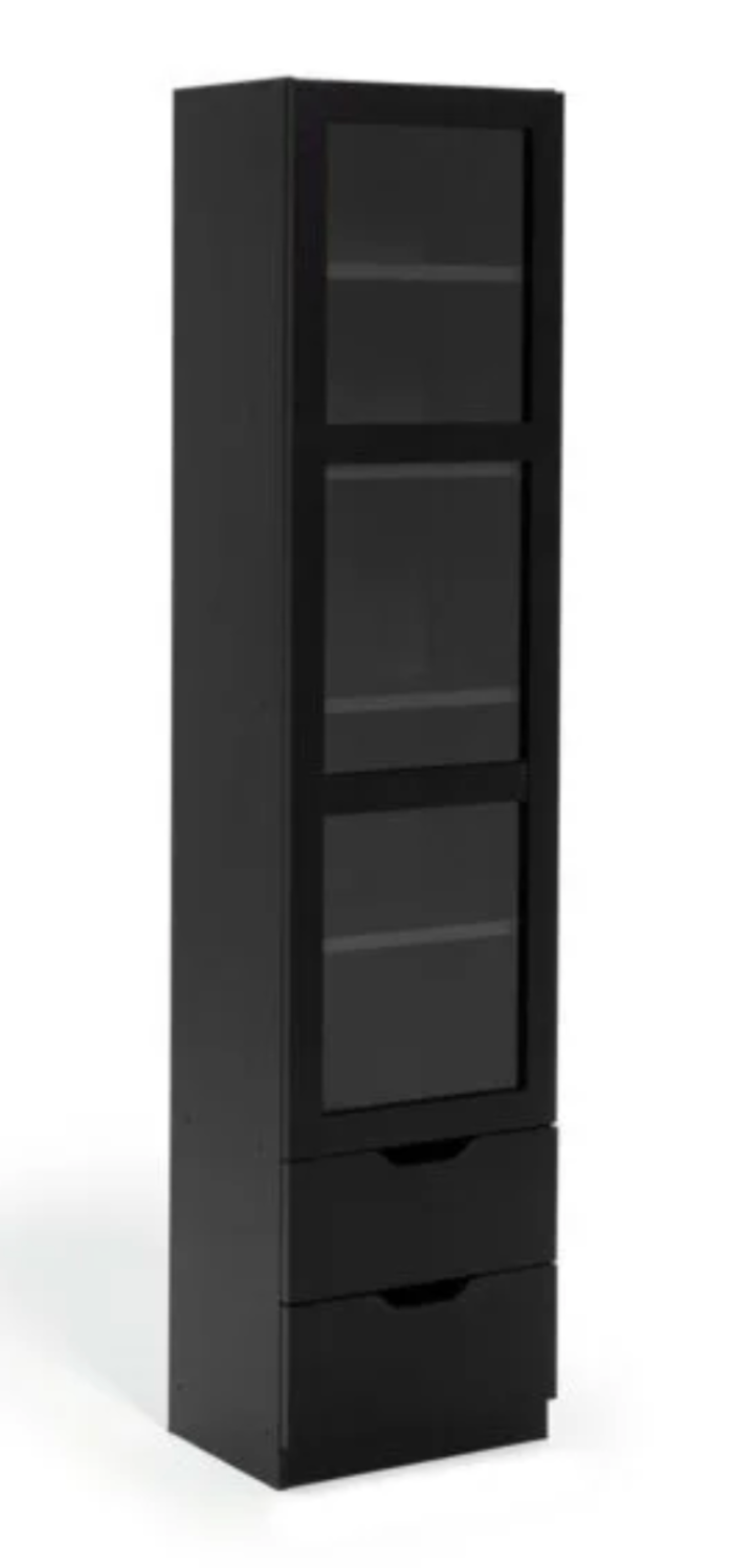 Habitat compton glass display unit black 19200698 (Open Box- See T's & C's for details)