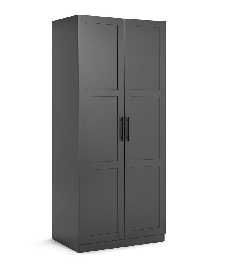 Malibu 1 Door Sliding Wardrobe - Black 13638802 (Open Box- See T's & C's for details)