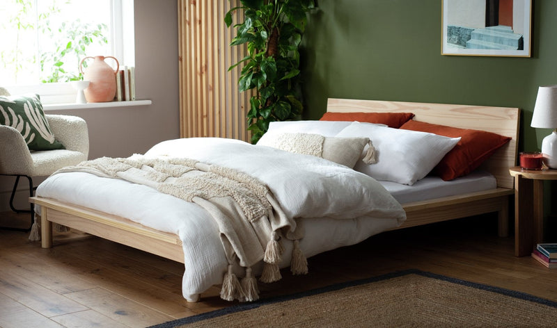 Habitat Akio Kingsize Wooden Platform Bed Frame - Natural 11972003 (Open Box- See T's & C's for details)