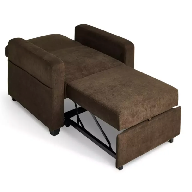 Habitat Reagan Single Fabric Chairbed - Chocolate 17688906 (Open Box- See T's & C's for details)