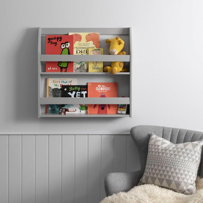 Hakan Display 2 Shelf Bookcase Wall Mounted in Silk Grey