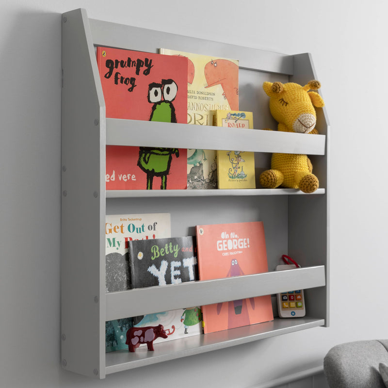 Hakan Display 2 Shelf Bookcase Wall Mounted in Silk Grey