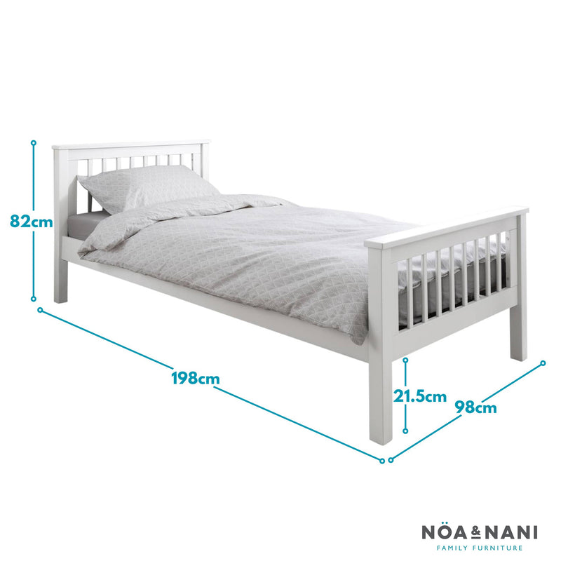 Hampshire Single Bed Frame in Classic White