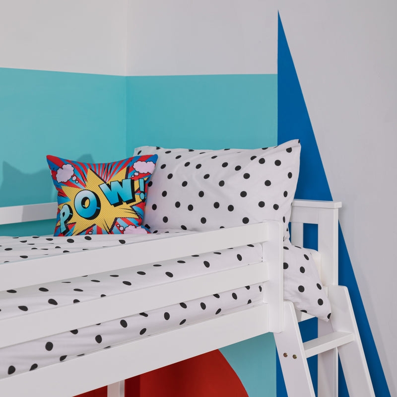 Harri Bunk Bed Low with Pirate Hideaway Package in Classic White