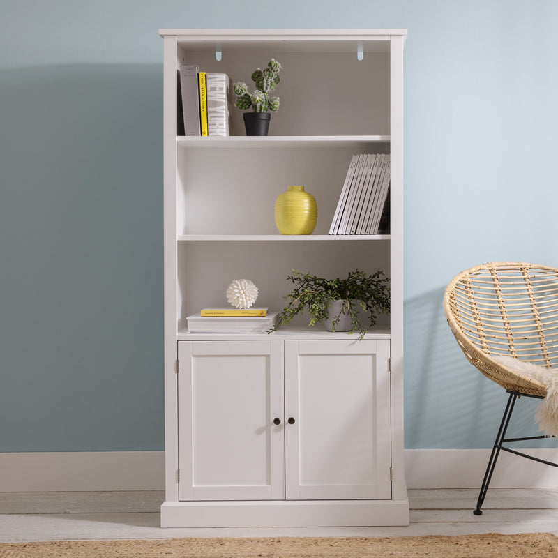 Hemming 3 Tier Bookcase with Storage in Classic White