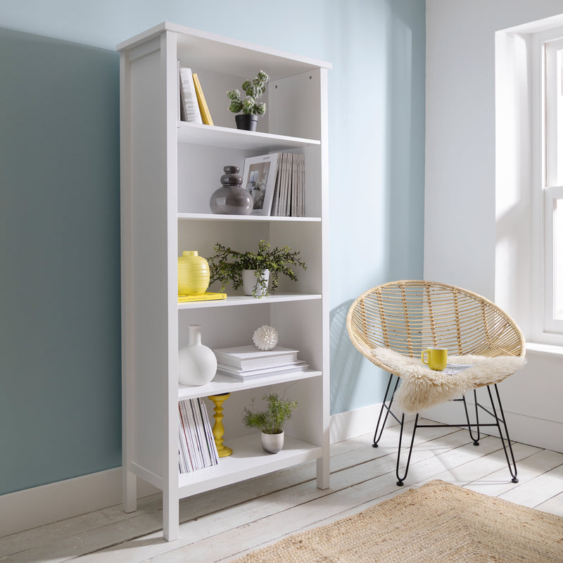 Hemming 5 Tier Tall Bookcase in Classic White