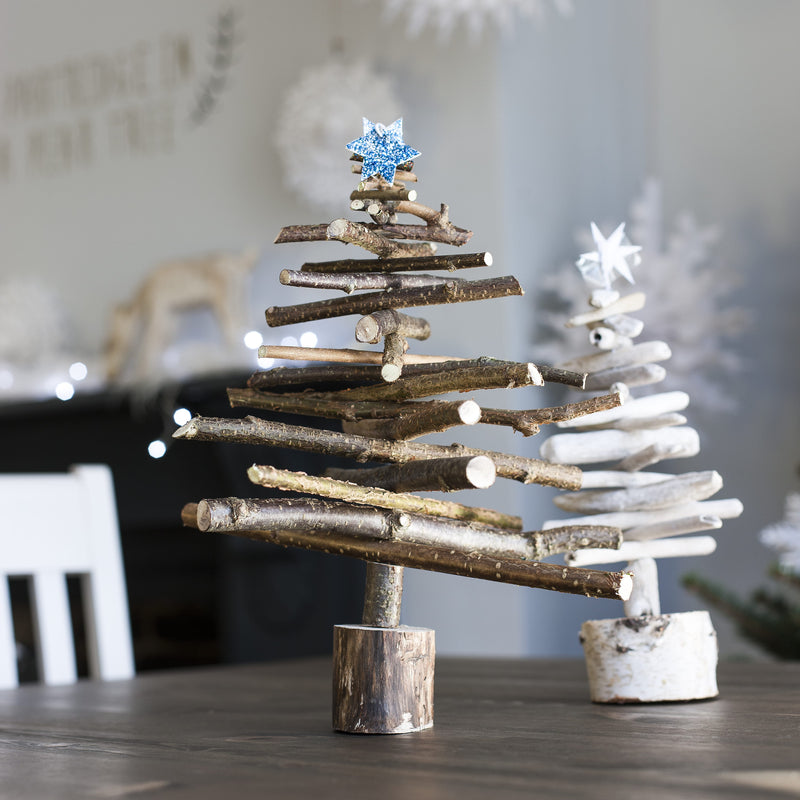 Nordic Dining Table in Classic White and Dark Pine