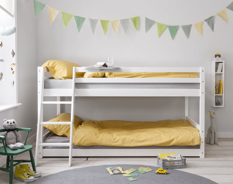 Hilda Low Cabin Bed with Bunk Underbed and Play Area in Classic White