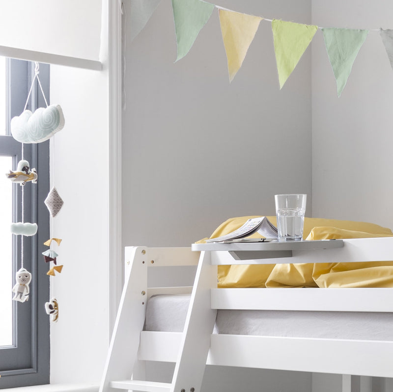 Hilda Low Cabin Bed with Bunk Underbed and Play Area in Classic White