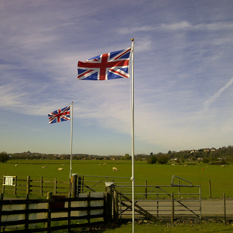 Aluminium Flagpole 20ft with 2 Flags Union Jack and England Flag
