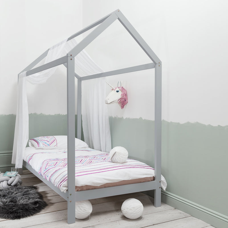 Jansen Scandinavian Single Bed Frame in Silk Grey