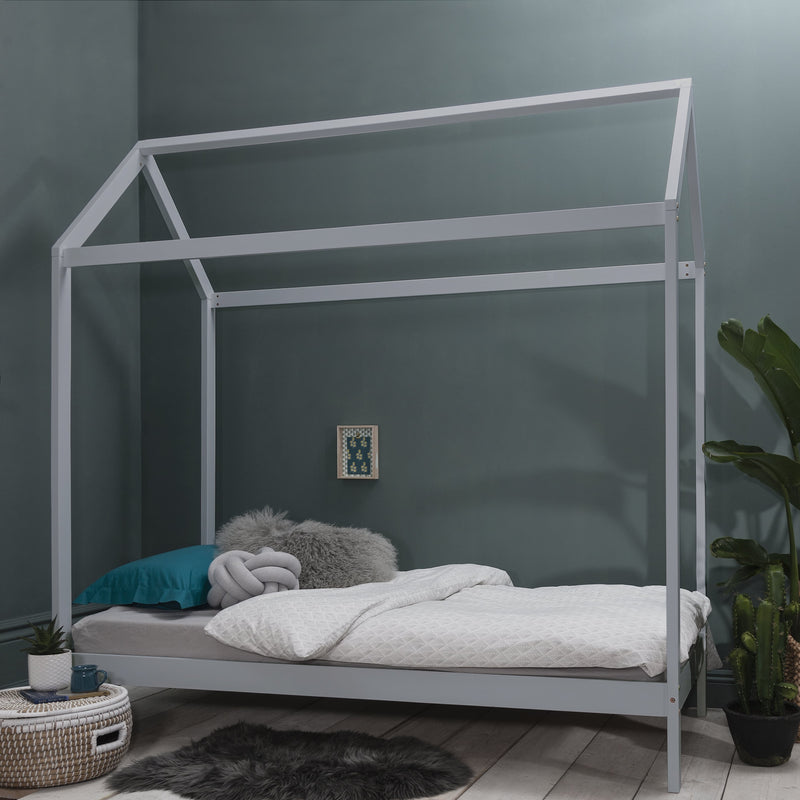Jansen Scandinavian Single Bed Frame in Silk Grey