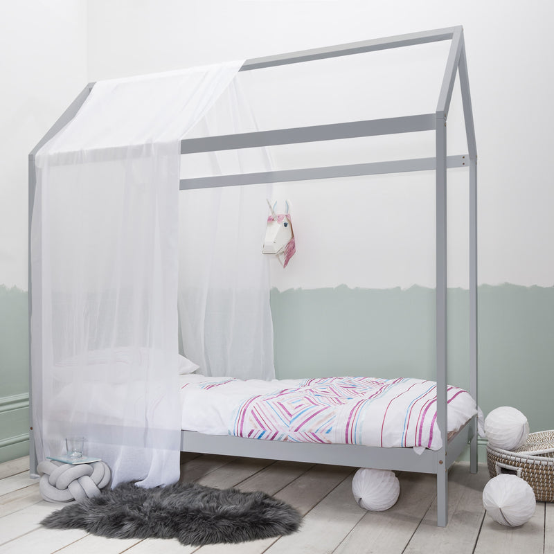 Jansen Scandinavian Single Bed Frame in Silk Grey