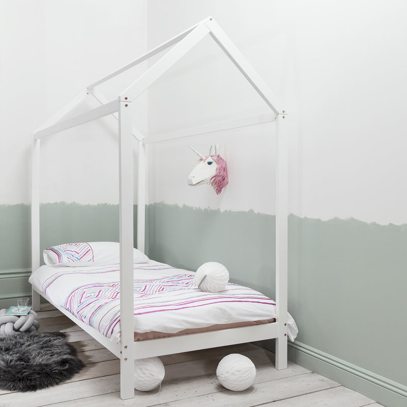Jansen Scandinavian Single Bed Frame in White