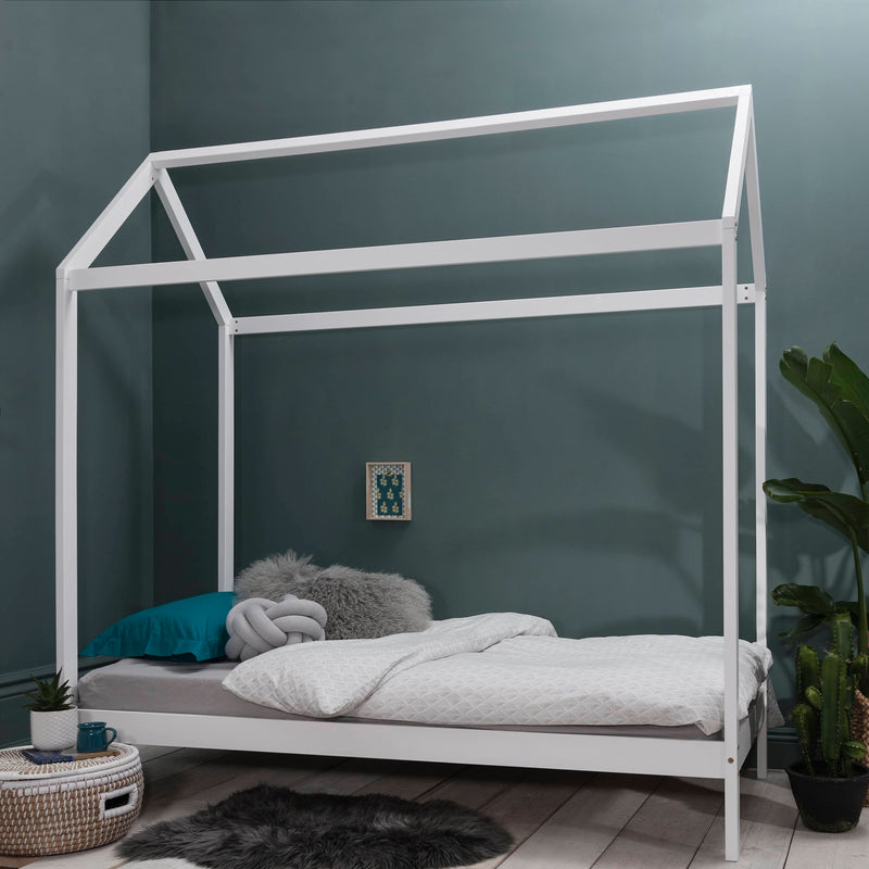Jansen Scandinavian Single Bed Frame in White