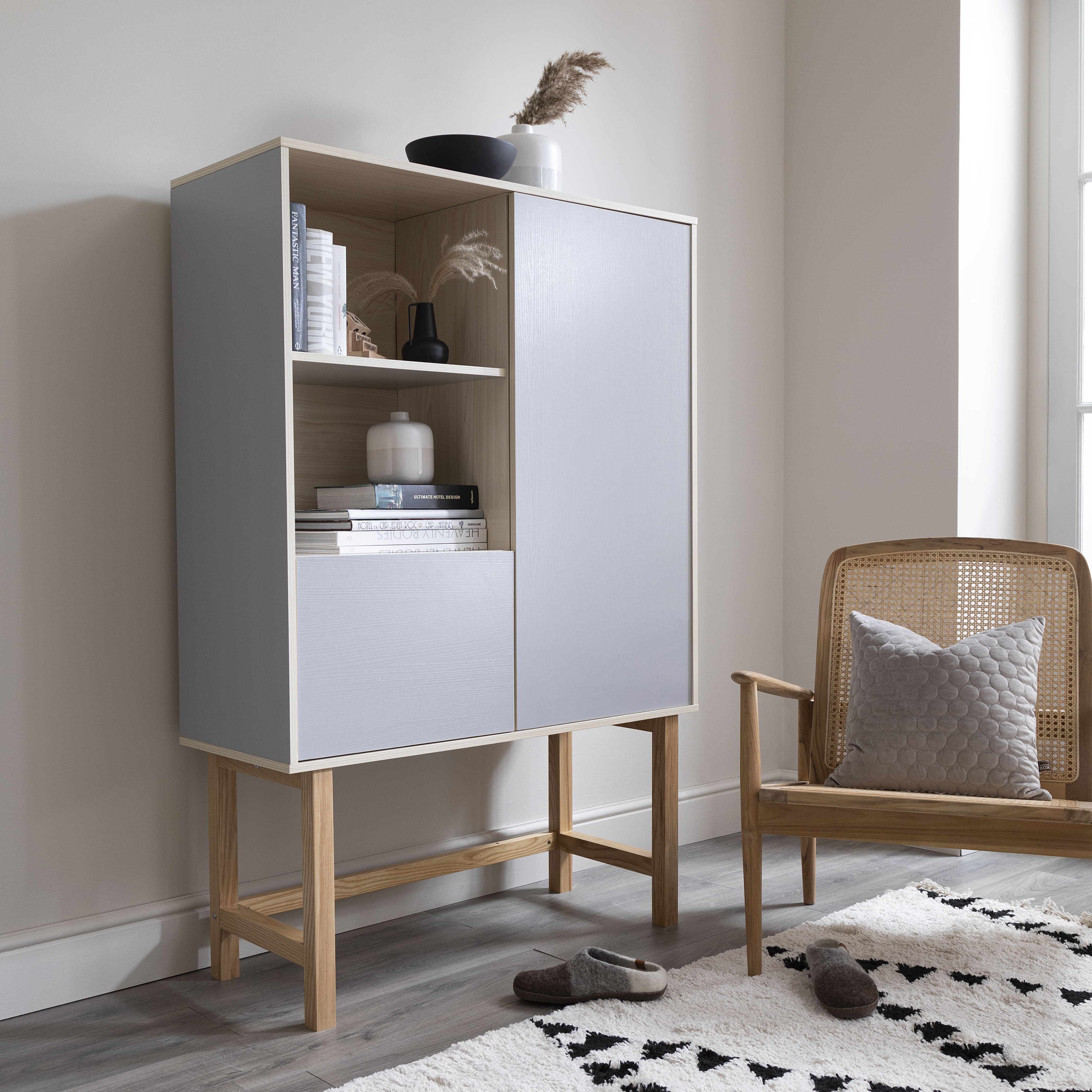 Järstorp Display Cabinet & Oak Finish
