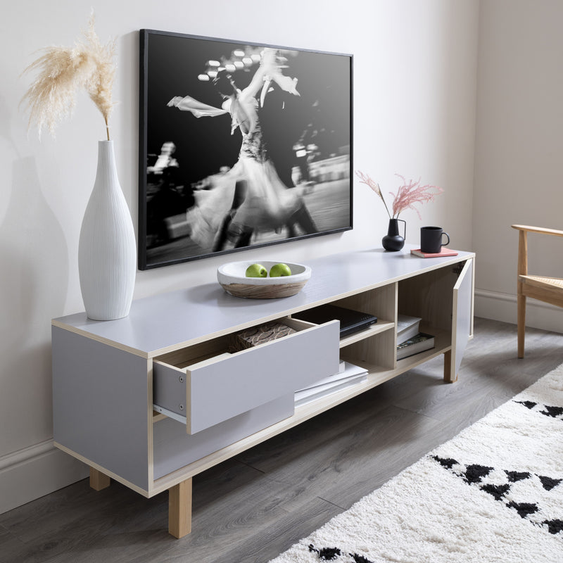 Järstorp TV Unit in Grey & Oak Finish